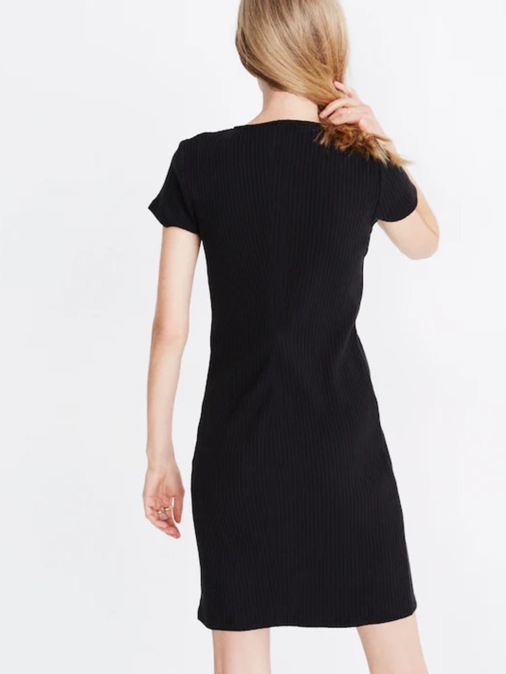 Madewell Button-Front Ribbed Mini Dress - Picture 3 of 7